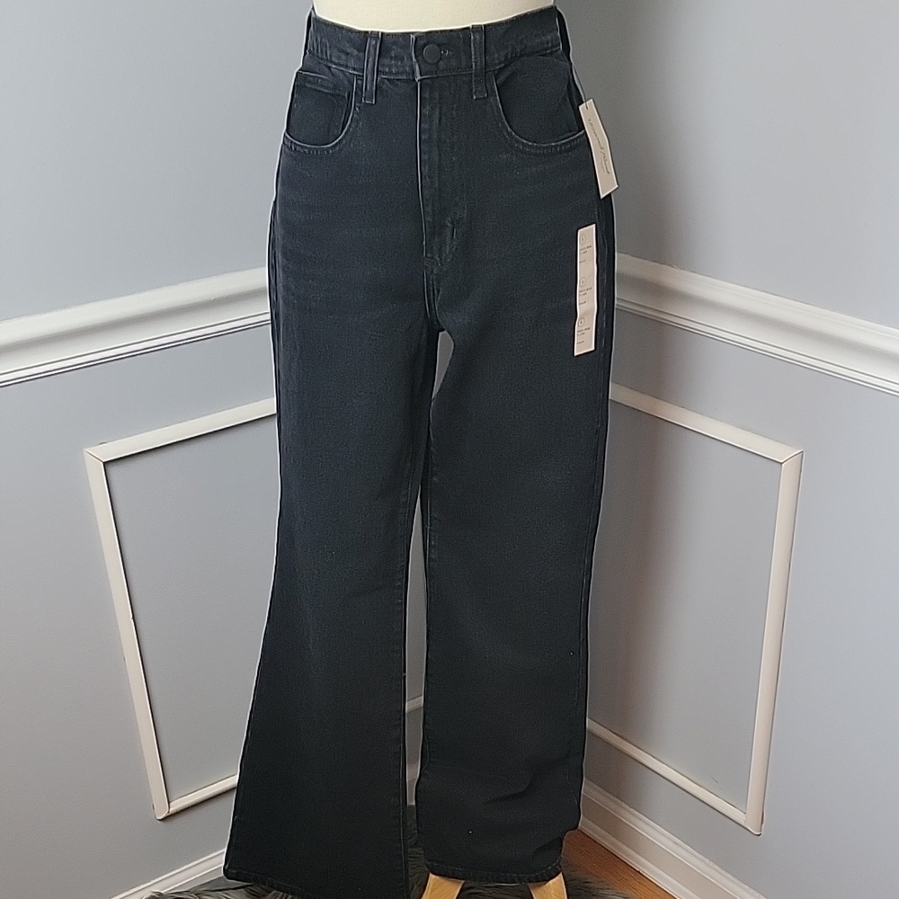 UNIVERSAL THREAD High-Rise Flare Black Comfort Stretch Wide Leg‎ Denim Jeans 8
